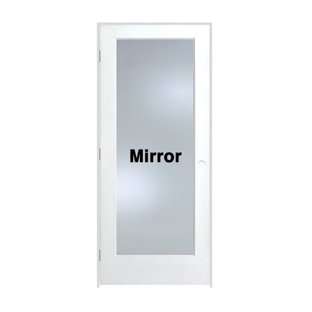 TRIMLITE 32"x80"x13/8" Primed 1Lite Mirror TwoSides Tempered Glass Interior French 49/16" RH Prehung 2868pri1501MIRTRH26D4916